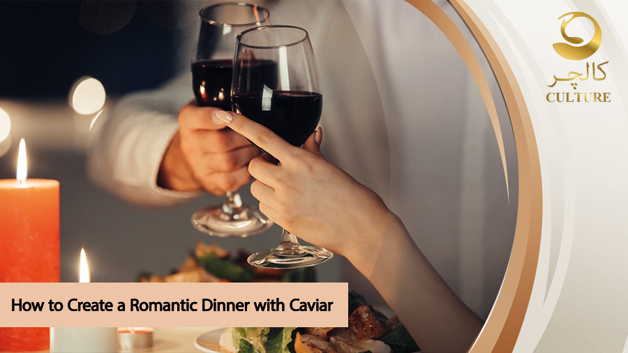 romantic dinner with caviar